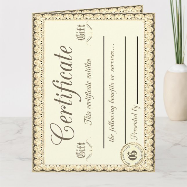 Cartão de Certificados de Presente 3 (Frente)