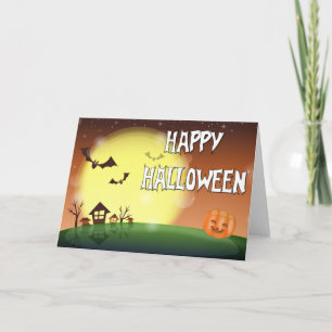 Cartão de Céu Feliz Halloween Noite