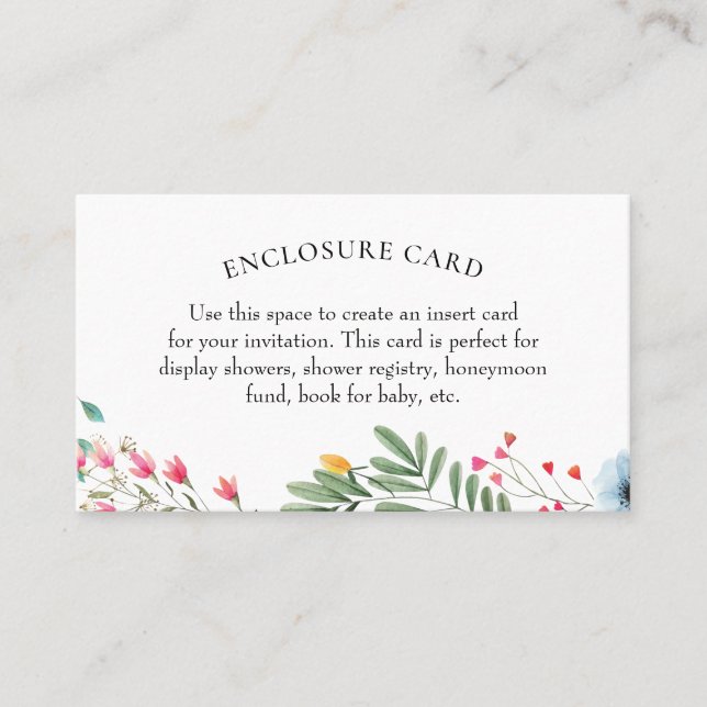 Cartão de Chá de Flor Selvagem (Frente)