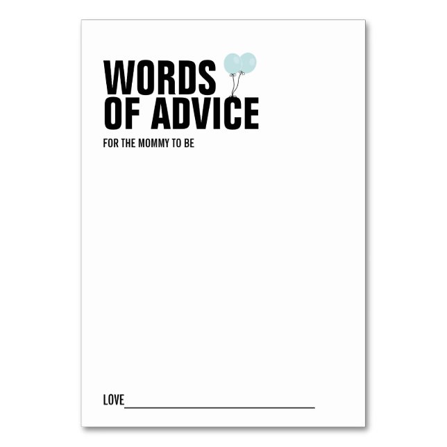 Cartão de Chá de fraldas Azul Balão-Mamãe (Frente)