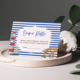 Cartão de Chá de fraldas Azul-Fralda Raffle