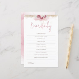 Cartão de Chá de fraldas Boho Rosa Jogo Querido Be