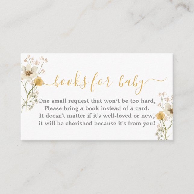 Cartão de chá de fraldas de flor selvagem (Frente)