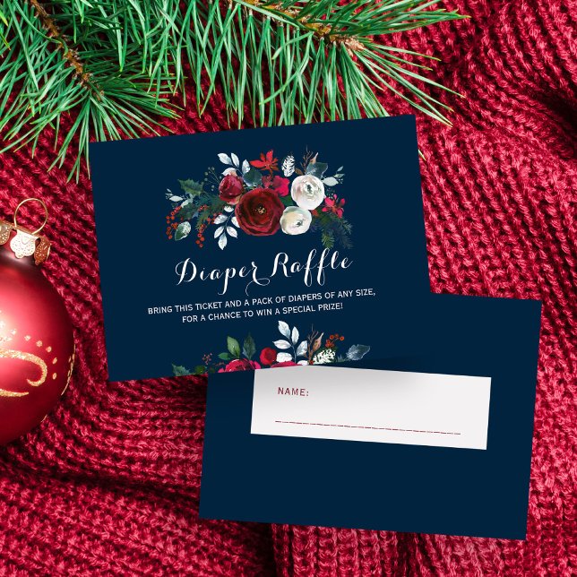 Cartão de chá de fraldas de inverno para marinho d (Criador carregado)