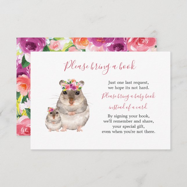 Cartão De Chá de fraldas De Rato E Mãe Doce (Frente/Verso)