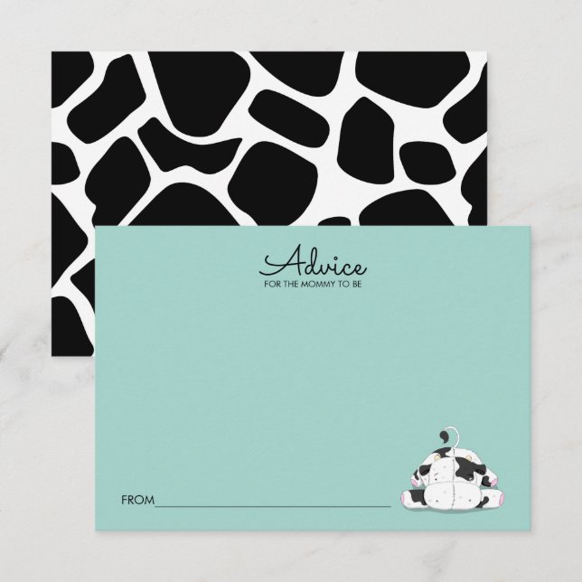 Cartão De Chá de fraldas De Vaca Para Mamãe (Frente/Verso)