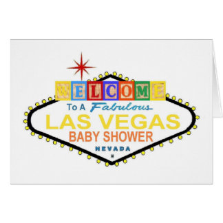Cartão de Chá de fraldas do Baby Blocks Las Vegas