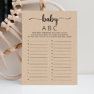 Cartão de Chá de fraldas do jogo Baby ABC