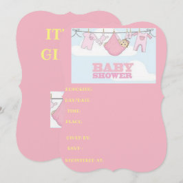 Cartão de chá de fraldas É UMA MENINA