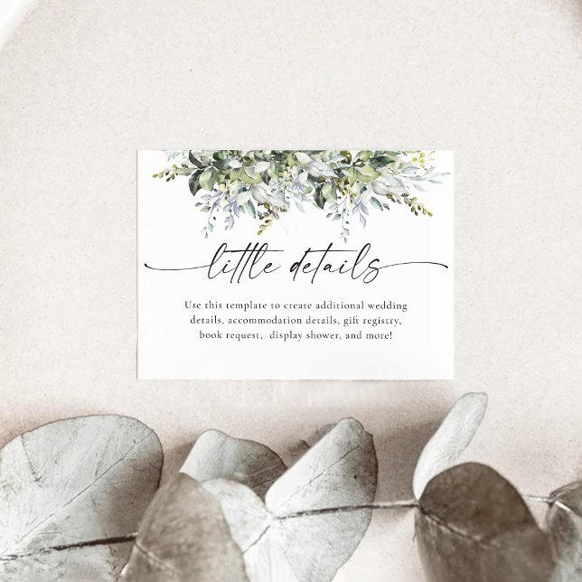 Cartão de Chá de fraldas Greenery Herbal Details (Criador carregado)