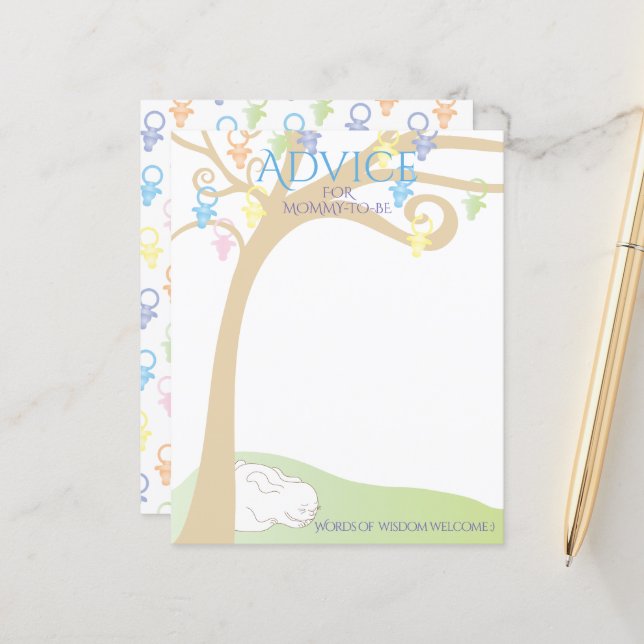 Cartão de chá de fraldas Paci Bunny (Frente/Verso In Situ)