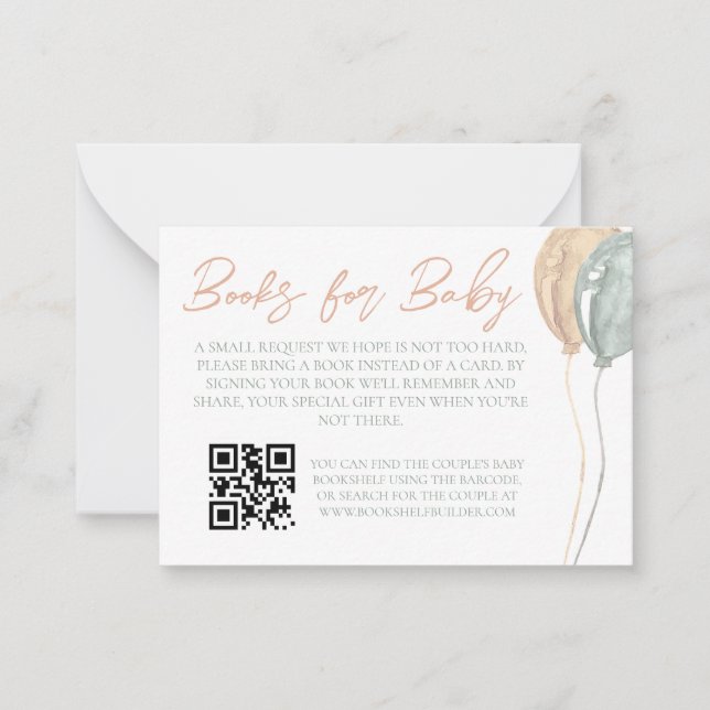 Cartão de Chá de fraldas para balões (Frente)