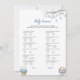 Cartão de Chá de fraldas para Bebê páscoa Trivia