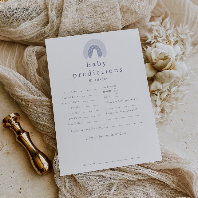 Cartão de Chá de fraldas para Previsões de Bebê de (ROWAN Boy Baby Predictions Baby Shower Game Card)