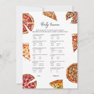Cartão de Chá de fraldas Pizza Baby Trivia