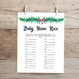 Cartão de Chá de fraldas Race de Nome do Bebê Nata