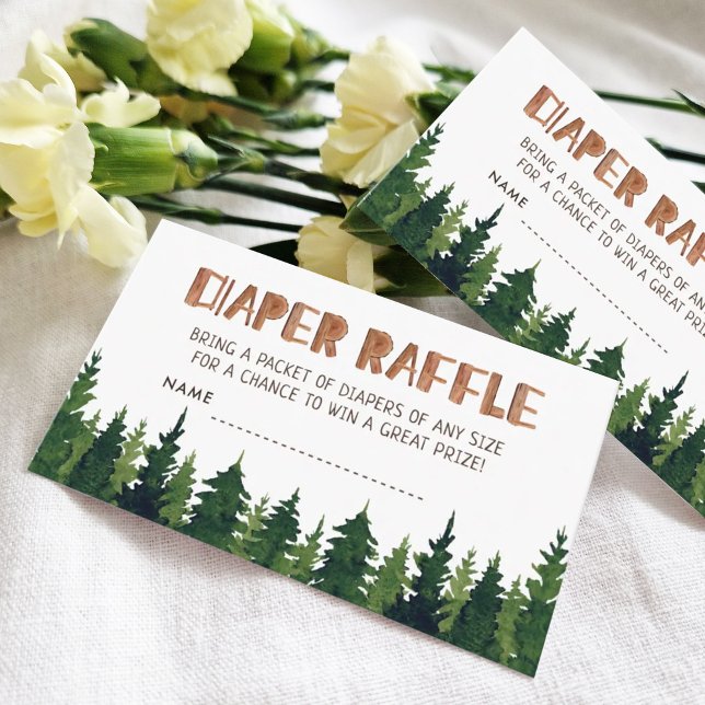 Cartão de Chá de fraldas Raffle para Fralda Woodla (Criador carregado)
