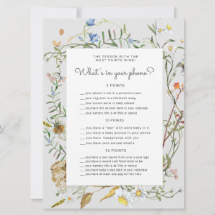 cartão de Chá de fraldas russo de flor silvestre