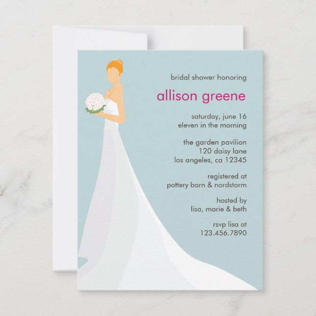 Cartão de Chá de Noiva Caprichoso (Frente)