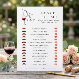 Cartão de Chá de Noiva Vino Before Vows He She Sai