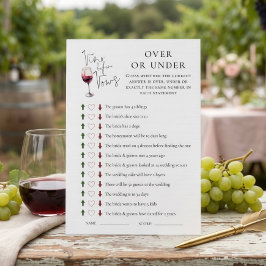 Cartão de Chá de Noiva Vino Before Vows Over Under