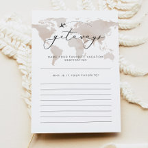 Cartão de Chá de panela CARMEN Viagem Getaways