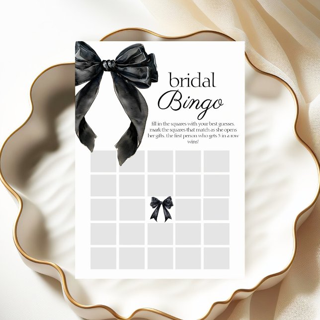 Cartão de Chá de panela do Bridal Bingo Negro (Criador carregado)