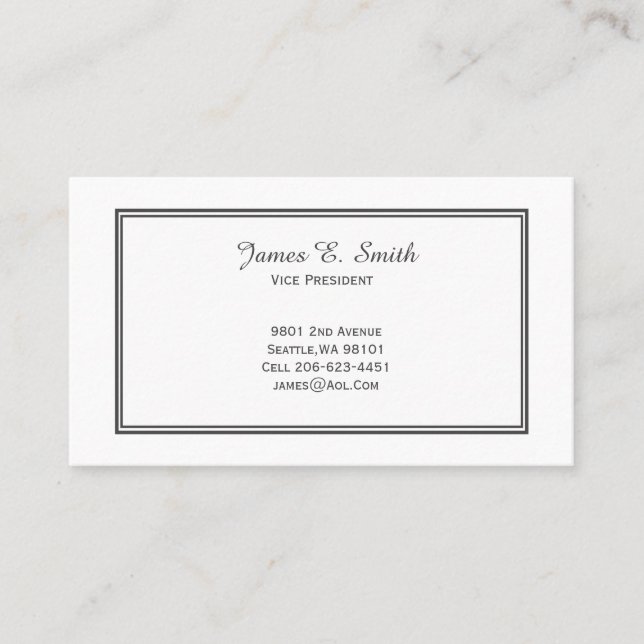 Cartão de Chamada de Bordado Clássico (Frente)