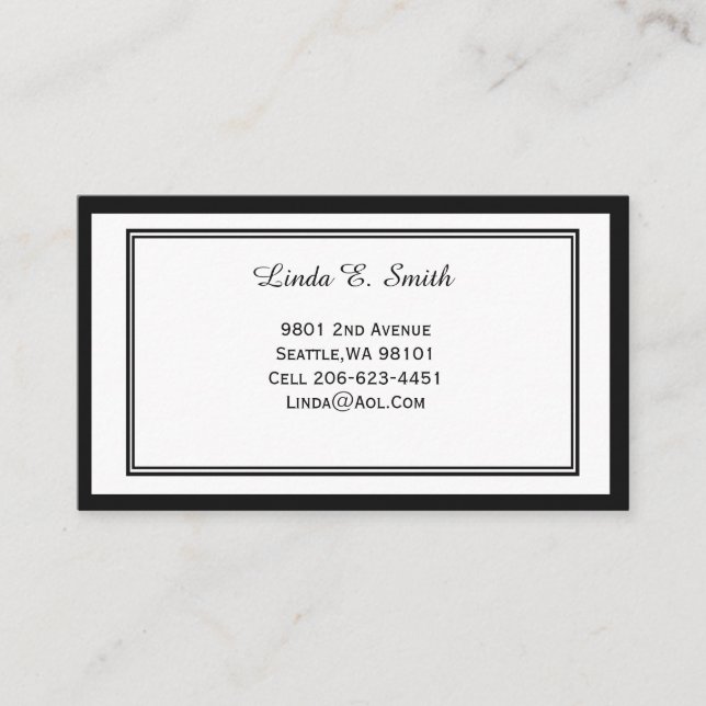 Cartão de Chamada de Bordado Clássico (Frente)