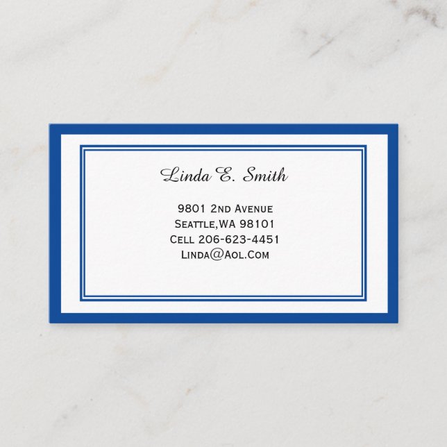 Cartão de Chamada de Bordado Clássico (Frente)