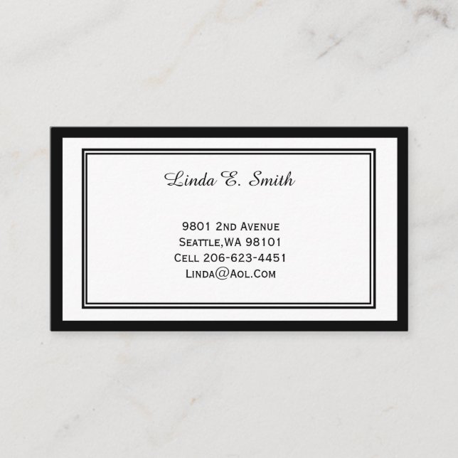 Cartão de Chamada de Bordado Clássico (Frente)