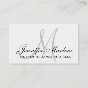 Cartão de Chamada de Mamãe Personalizada Monograma