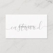 Cartão de Chamada Monograma de Nome de Script Simp