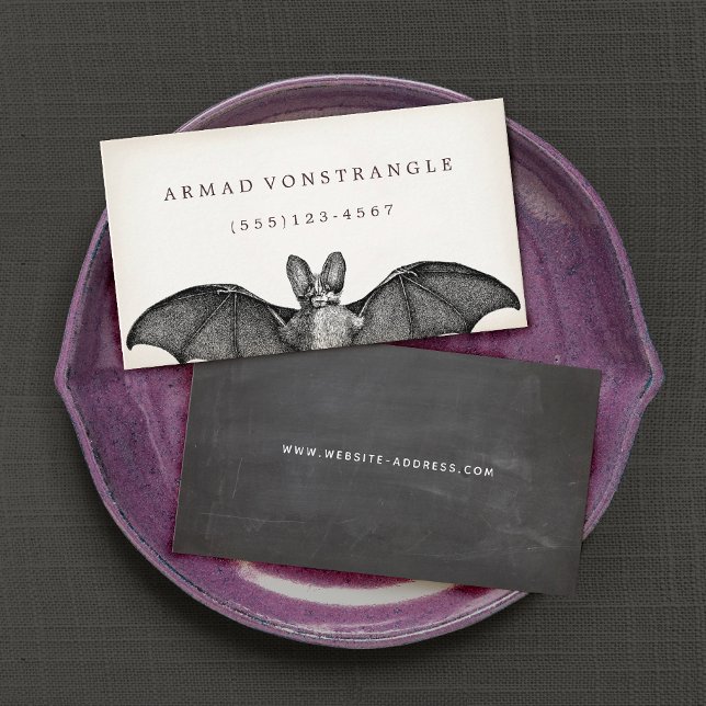 Cartão de Chamada Vampiro Bat Halloween (Criador carregado)