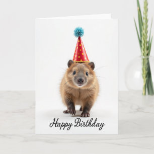 Cartão de Chapéu de Festa de Animal Fofo