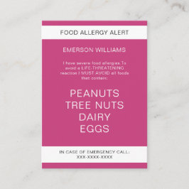 Cartão de Chef Personalizado de Alerta de Alergia