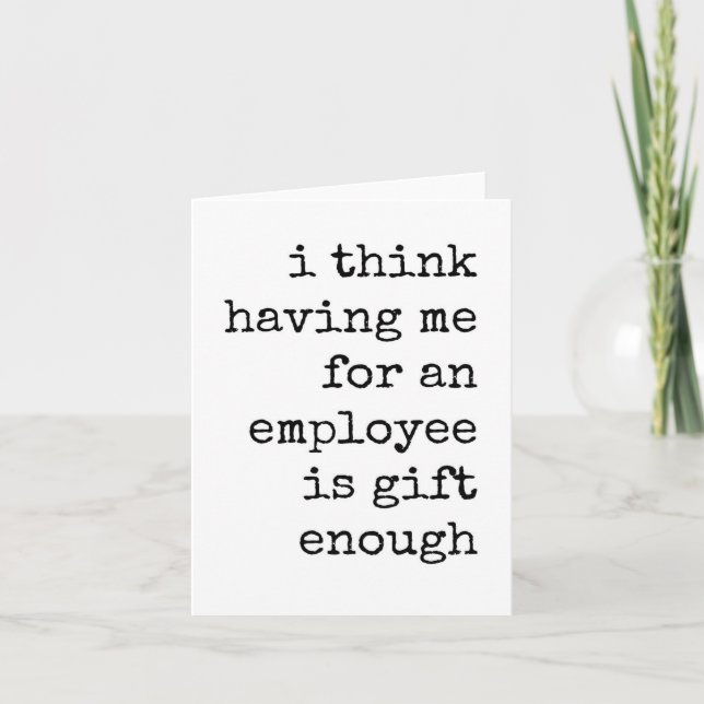 Cartão de Chefe Engraçado do Funcionário, Cartão d (Frente)