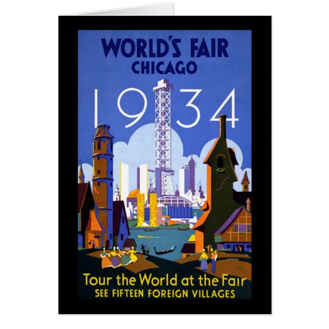 Cartão De Chicago a feira 1934 de mundo (Frente)