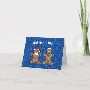 Cartão de Chrismukkah do Papai Noel e do Homem de