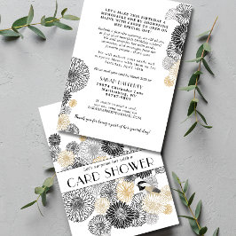 Cartão de Chuva Preto e Dourado para Aniversário M