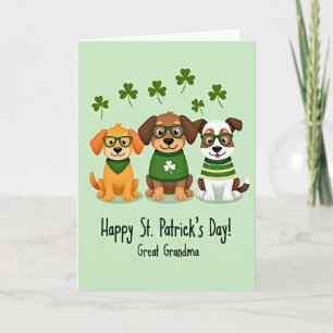 Cartão de Cima do Shamrock Listrado do Cachorrinho
