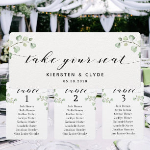 Cartão de Cima 'Tome Seu Lugar' com Caligrafia Pre