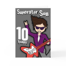 Cartão de cinza de 10 anos do Superstar Son