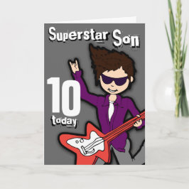 Cartão de cinza de 10 anos do Superstar Son
