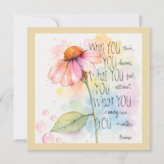 Cartão de Citação de Aquarela Inspiradora de Flore