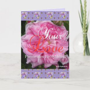 Cartão de Citação Rosa Floral Seu Amor Permeia