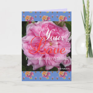 Cartão de Citação Rosa Floral Seu Amor Permeia
