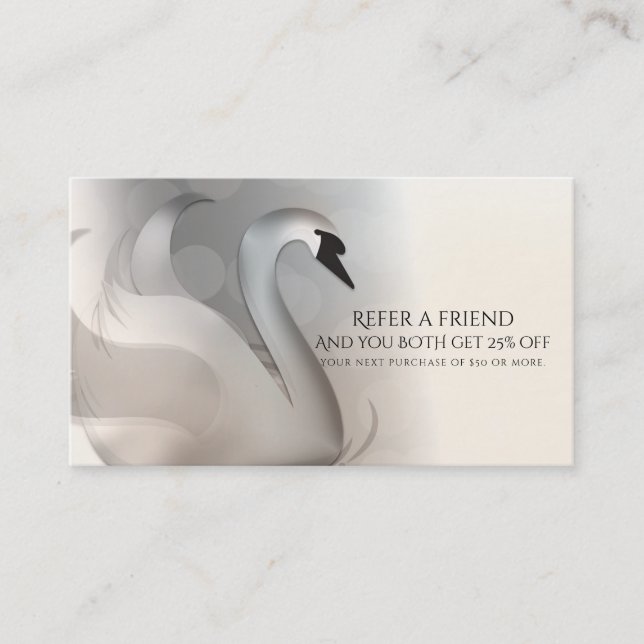 Cartão de Cliente de Referência de Amigo Elegante  (Frente)