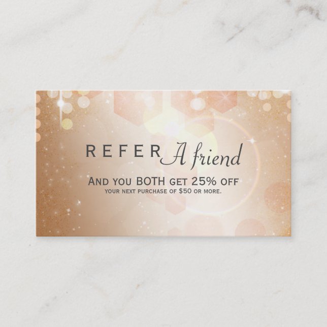 Cartão de Cliente de Referência Tan Coral & Cream  (Frente)
