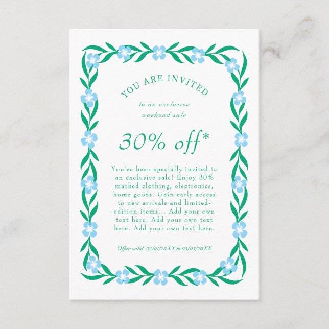 Cartão de cliente do marketing (Frente)